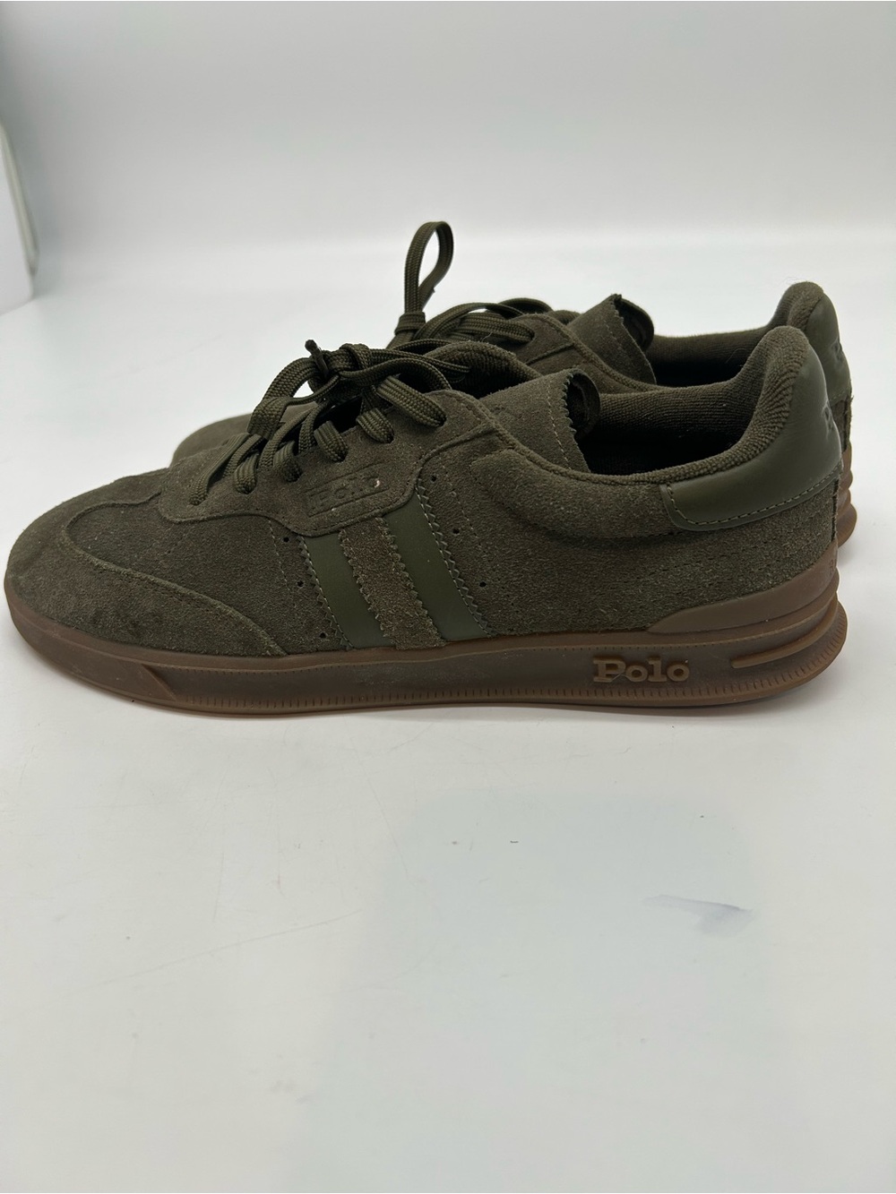 Polo by Ralph Lauren Olive Green Suede Men's Casual Sneakers size 8.5